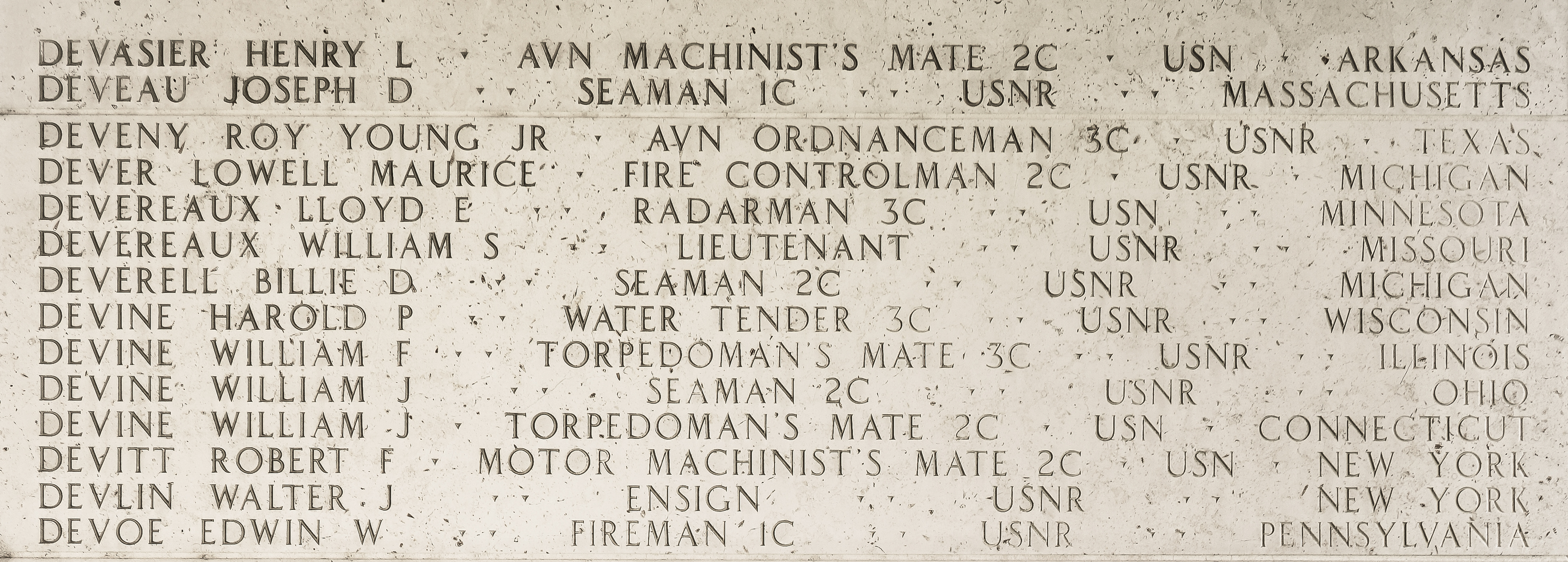 Lloyd E. Devereaux, Radarman Third Class